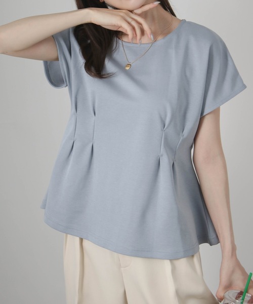 Social GIRL(ソーシャルガール)の「ウエストタックフレンチスリーブTシャツ(Tシャツ/カットソー・レディース・ブルー/ホワイト/ネイビー・M)」の10枚目の写真