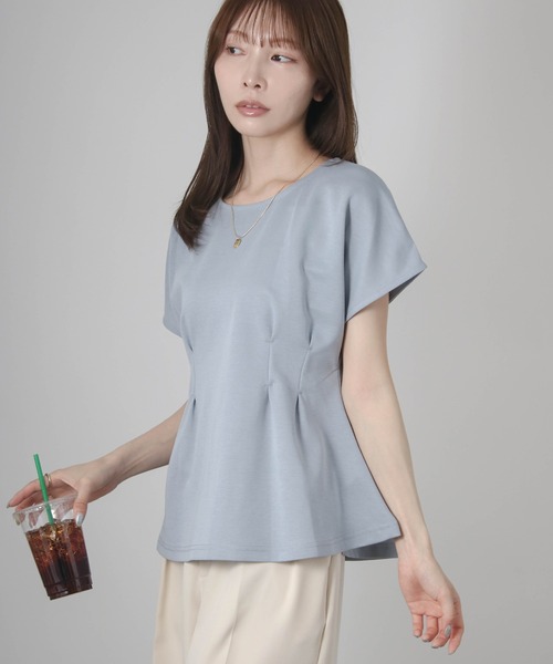 Social GIRL(ソーシャルガール)の「ウエストタックフレンチスリーブTシャツ(Tシャツ/カットソー・レディース・ブルー/ホワイト/ネイビー・M)」の11枚目の写真