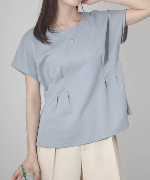 Social GIRL(ソーシャルガール)の「ウエストタックフレンチスリーブTシャツ(Tシャツ/カットソー・レディース・ブルー/ホワイト/ネイビー・M)」の13枚目の写真
