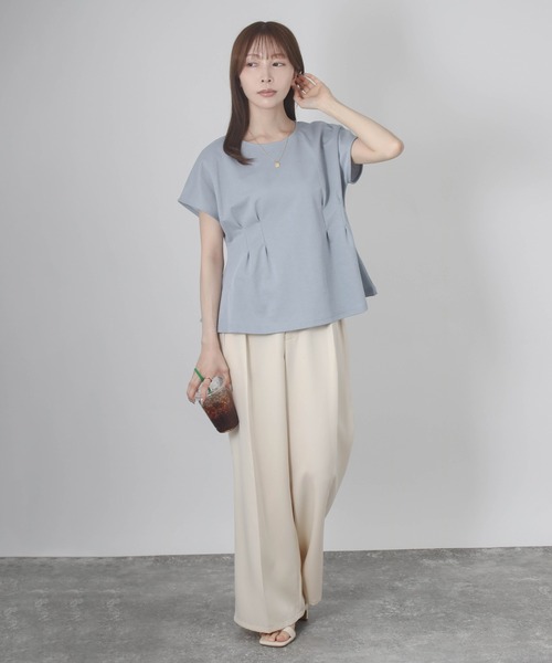 Social GIRL(ソーシャルガール)の「ウエストタックフレンチスリーブTシャツ(Tシャツ/カットソー・レディース・ブルー/ホワイト/ネイビー・M)」の14枚目の写真