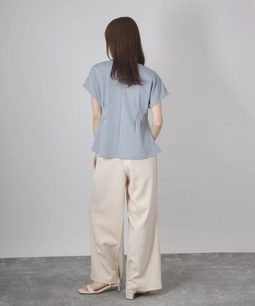 Social GIRL(ソーシャルガール)の「ウエストタックフレンチスリーブTシャツ(Tシャツ/カットソー・レディース・ブルー/ホワイト/ネイビー・M)」の15枚目の写真