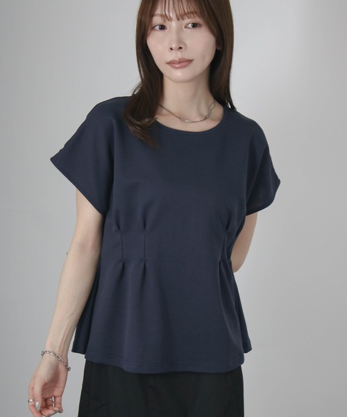 Social GIRL(ソーシャルガール)の「ウエストタックフレンチスリーブTシャツ(Tシャツ/カットソー・レディース・ブルー/ホワイト/ネイビー・M)」の16枚目の写真