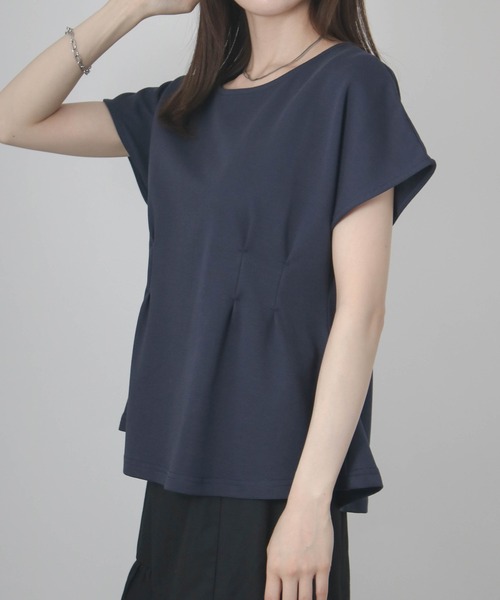 Social GIRL(ソーシャルガール)の「ウエストタックフレンチスリーブTシャツ(Tシャツ/カットソー・レディース・ブルー/ホワイト/ネイビー・M)」の17枚目の写真