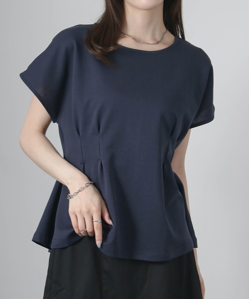 Social GIRL(ソーシャルガール)の「ウエストタックフレンチスリーブTシャツ(Tシャツ/カットソー・レディース・ブルー/ホワイト/ネイビー・M)」の19枚目の写真