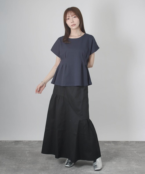 Social GIRL(ソーシャルガール)の「ウエストタックフレンチスリーブTシャツ(Tシャツ/カットソー・レディース・ブルー/ホワイト/ネイビー・M)」の20枚目の写真