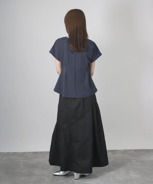 Social GIRL(ソーシャルガール)の「ウエストタックフレンチスリーブTシャツ(Tシャツ/カットソー・レディース・ブルー/ホワイト/ネイビー・M)」の21枚目の写真