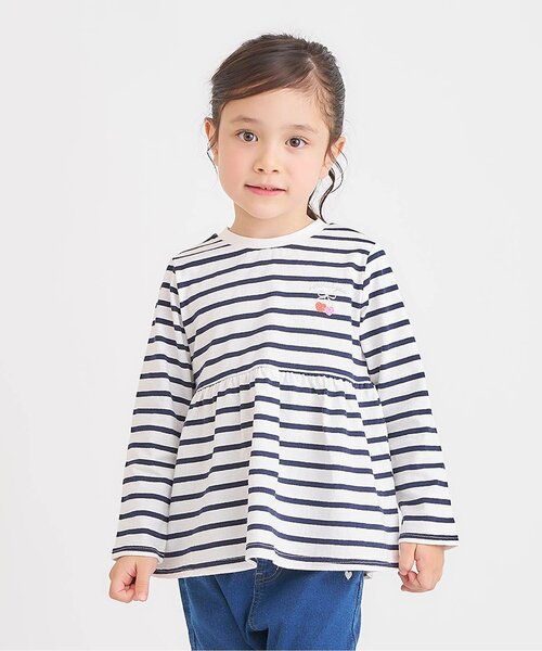 apres les cours（アプレレクール）の「ペプラムフレア長袖Tシャツ/7days Style（Tシャツ/カットソー・キッズ・ピンク/レッド/ブラック/アイボリー/ミント/その他2・80/90/100/110/120/130/140）」の6枚目の写真