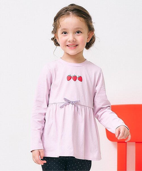 apres les cours（アプレレクール）の「ペプラムフレア長袖Tシャツ/7days Style（Tシャツ/カットソー・キッズ・ピンク/レッド/ブラック/アイボリー/ミント/その他2・80/90/100/110/120/130/140）」の5枚目の写真