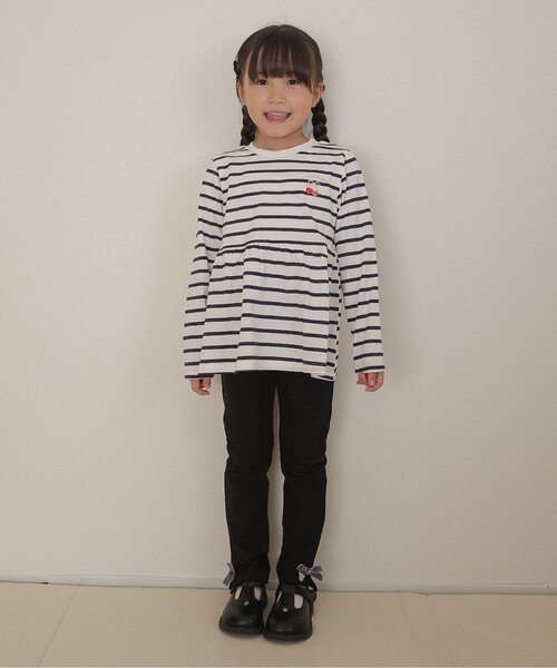 apres les cours（アプレレクール）の「ペプラムフレア長袖Tシャツ/7days Style（Tシャツ/カットソー・キッズ・ピンク/レッド/ブラック/アイボリー/ミント/その他2・80/90/100/110/120/130/140）」の8枚目の写真