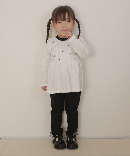 apres les cours（アプレレクール）の「ペプラムフレア長袖Tシャツ/7days Style（Tシャツ/カットソー・キッズ・ピンク/レッド/ブラック/アイボリー/ミント/その他2・80/90/100/110/120/130/140）」の10枚目の写真