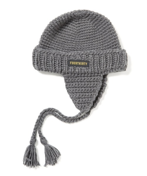 430（フォーサーティ）の「mko13042-CUFF EAR BEANIE ビーニー ニット帽(25-168)（ニットキャップ/ビーニー・メンズ・ブラック/グレー/モカ・FREE）」の2枚目の写真