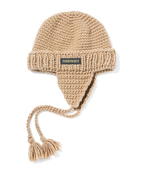 430（フォーサーティ）の「mko13042-CUFF EAR BEANIE ビーニー ニット帽(25-168)（ニットキャップ/ビーニー・メンズ・ブラック/グレー/モカ・FREE）」の3枚目の写真