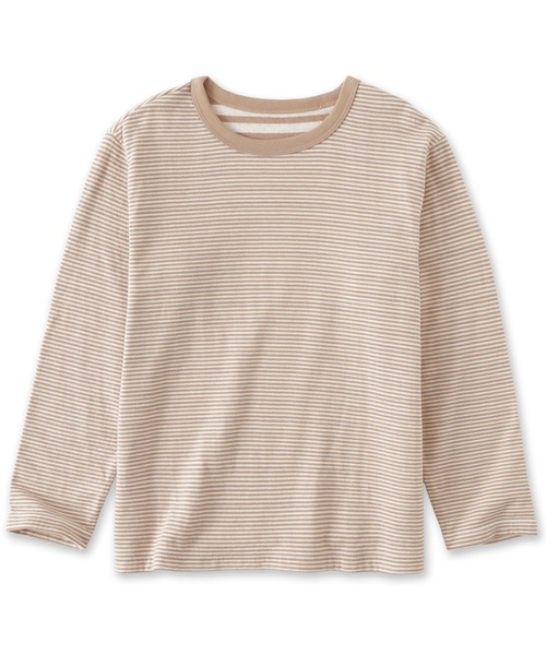 無印良品(ムジルシリョウヒン)の「キッズ 接結編みクルーネック長袖Tシャツ(Tシャツ/カットソー・キッズ・グレー系/ネイビー系/ベージュ系・110/120/130/140/150)」の2枚目の写真