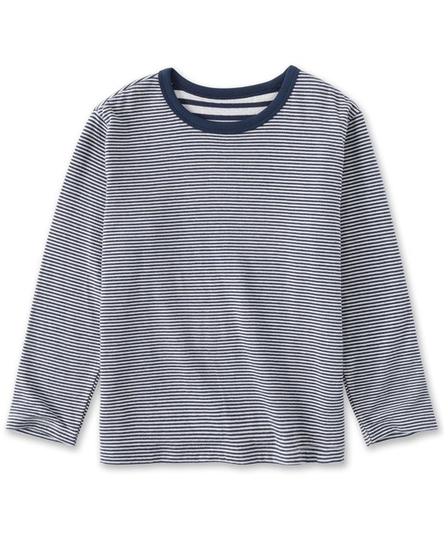 無印良品(ムジルシリョウヒン)の「キッズ 接結編みクルーネック長袖Tシャツ(Tシャツ/カットソー・キッズ・グレー系/ネイビー系/ベージュ系・110/120/130/140/150)」の3枚目の写真