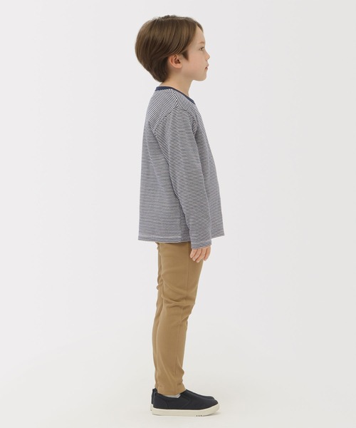 無印良品(ムジルシリョウヒン)の「キッズ 接結編みクルーネック長袖Tシャツ(Tシャツ/カットソー・キッズ・グレー系/ネイビー系/ベージュ系・110/120/130/140/150)」の9枚目の写真