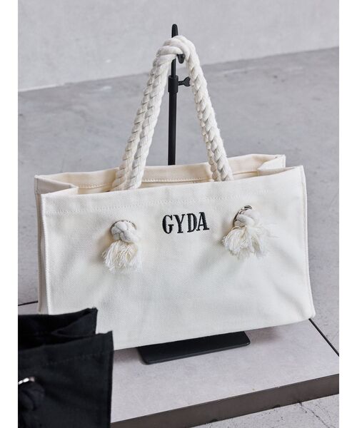 GYDA(ジェイダ)の「GYDAロープSトートBAG(トートバッグ・レディース・アイボリー/その他1/ブラック・FREE)」の2枚目の写真