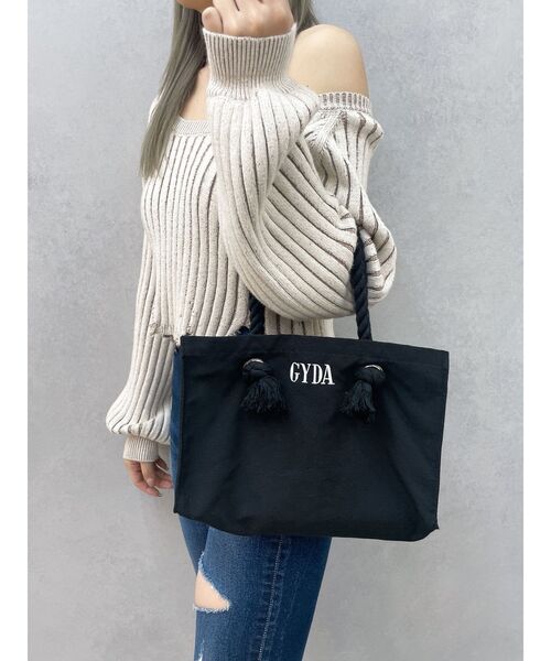 GYDA(ジェイダ)の「GYDAロープSトートBAG(トートバッグ・レディース・アイボリー/その他1/ブラック・FREE)」の16枚目の写真