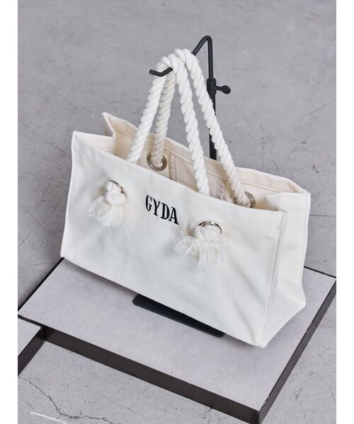 GYDA(ジェイダ)の「GYDAロープSトートBAG(トートバッグ・レディース・アイボリー/その他1/ブラック・FREE)」の10枚目の写真