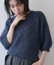 hunch（ハンチ）の「モヘアタッチ 半袖ニット（ニット/セーター）」