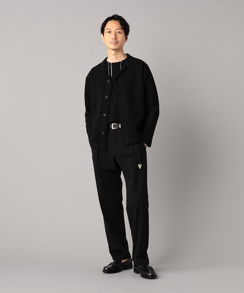 COMME CA MEN（コムサメン）の「メッシュ編み ニットシャツ（カーディガン/ボレロ・メンズ・ブラック/ブラウン・L/M）」の6枚目の写真