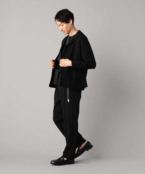 COMME CA MEN（コムサメン）の「メッシュ編み ニットシャツ（カーディガン/ボレロ・メンズ・ブラック/ブラウン・L/M）」の12枚目の写真