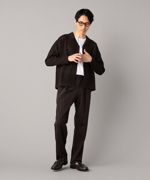 COMME CA MEN（コムサメン）の「メッシュ編み ニットシャツ（カーディガン/ボレロ・メンズ・ブラック/ブラウン・L/M）」の15枚目の写真