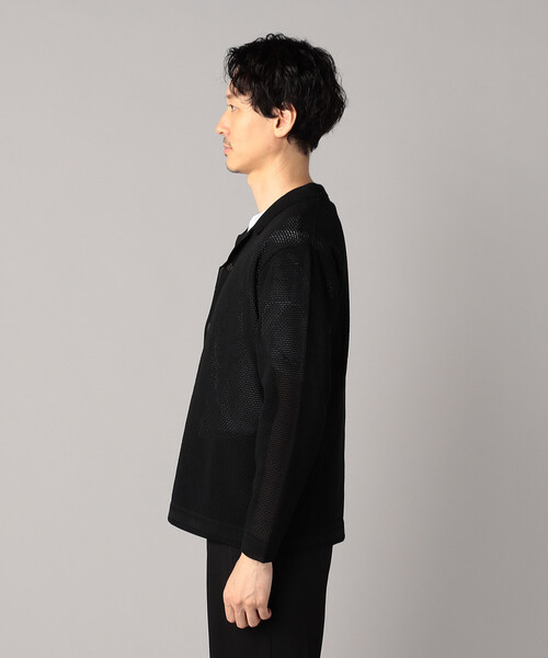 COMME CA MEN（コムサメン）の「メッシュ編み ニットシャツ（カーディガン/ボレロ・メンズ・ブラック/ブラウン・L/M）」の19枚目の写真