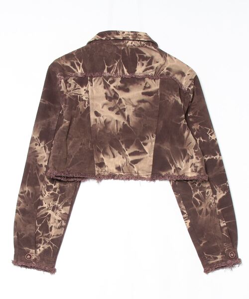 VACANCY（ヴァカンシー）の「ケミカル加工アシメショート丈デニムジャケット（デニムジャケット・レディース・ブラウン/グレー・FREE）」の21枚目の写真