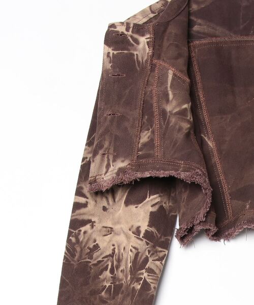 VACANCY（ヴァカンシー）の「ケミカル加工アシメショート丈デニムジャケット（デニムジャケット・レディース・ブラウン/グレー・FREE）」の20枚目の写真