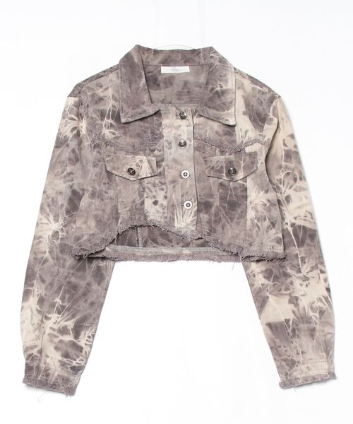 VACANCY（ヴァカンシー）の「ケミカル加工アシメショート丈デニムジャケット（デニムジャケット・レディース・ブラウン/グレー・FREE）」の10枚目の写真