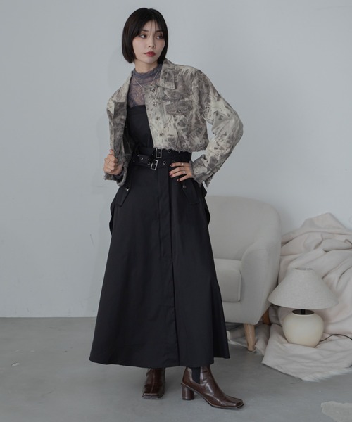 VACANCY（ヴァカンシー）の「ケミカル加工アシメショート丈デニムジャケット（デニムジャケット・レディース・ブラウン/グレー・FREE）」の11枚目の写真