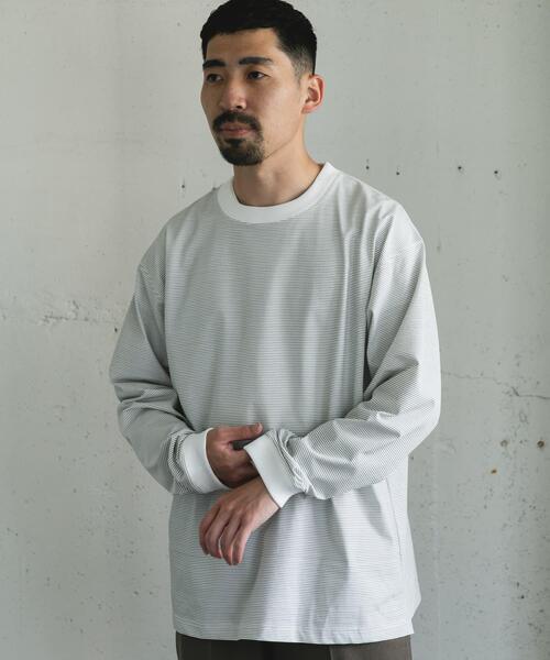 URBAN RESEARCH DOORS(アーバンリサーチドアーズ)の「クイックドライロングスリーブTシャツ(Tシャツ/カットソー・メンズ・ライトベージュ/ブラック系その他/ホワイト系その他・MEDIUM/LARGE)」の4枚目の写真