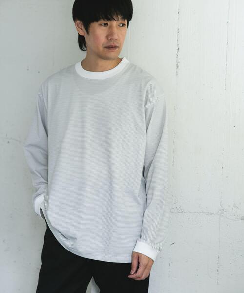 URBAN RESEARCH DOORS(アーバンリサーチドアーズ)の「クイックドライロングスリーブTシャツ(Tシャツ/カットソー・メンズ・ライトベージュ/ブラック系その他/ホワイト系その他・MEDIUM/LARGE)」の8枚目の写真