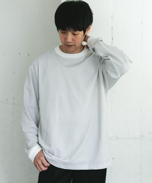 URBAN RESEARCH DOORS(アーバンリサーチドアーズ)の「クイックドライロングスリーブTシャツ(Tシャツ/カットソー・メンズ・ライトベージュ/ブラック系その他/ホワイト系その他・MEDIUM/LARGE)」の10枚目の写真