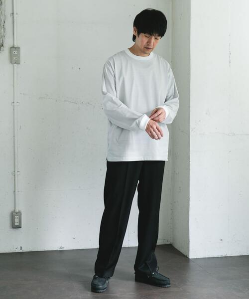 URBAN RESEARCH DOORS(アーバンリサーチドアーズ)の「クイックドライロングスリーブTシャツ(Tシャツ/カットソー・メンズ・ライトベージュ/ブラック系その他/ホワイト系その他・MEDIUM/LARGE)」の12枚目の写真