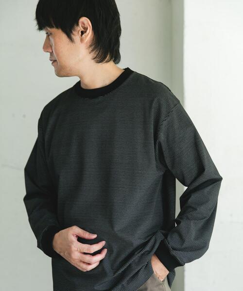 URBAN RESEARCH DOORS(アーバンリサーチドアーズ)の「クイックドライロングスリーブTシャツ(Tシャツ/カットソー・メンズ・ライトベージュ/ブラック系その他/ホワイト系その他・MEDIUM/LARGE)」の21枚目の写真