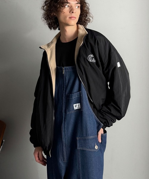 セール】フロントジップ仕様ルーズオーバーオールFront-Zip Loose
