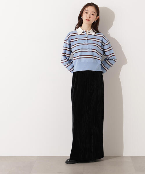 N.(N. Natural Beauty Basic)(エヌエヌナチュラルビューティーベーシック)の「【PS/低身長サイズ】ベロアナローマキシスカート(スカート・レディース・オリーブ/ブラック/ライトグリーン・P/S/MEDIUM)」の5枚目の写真