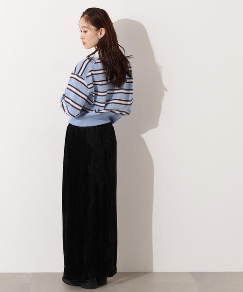 N.(N. Natural Beauty Basic)(エヌエヌナチュラルビューティーベーシック)の「【PS/低身長サイズ】ベロアナローマキシスカート(スカート・レディース・オリーブ/ブラック/ライトグリーン・P/S/MEDIUM)」の6枚目の写真