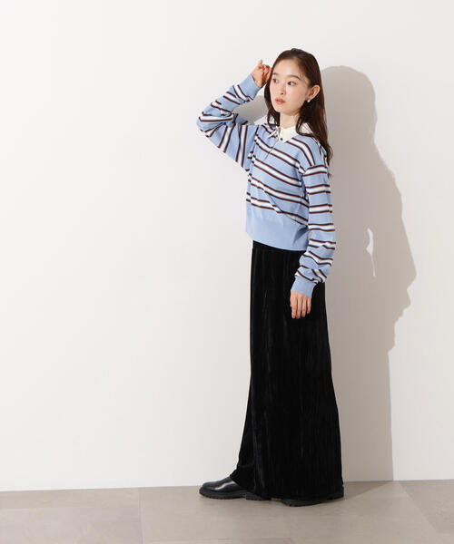 N.(N. Natural Beauty Basic)(エヌエヌナチュラルビューティーベーシック)の「【PS/低身長サイズ】ベロアナローマキシスカート(スカート・レディース・オリーブ/ブラック/ライトグリーン・P/S/MEDIUM)」の11枚目の写真