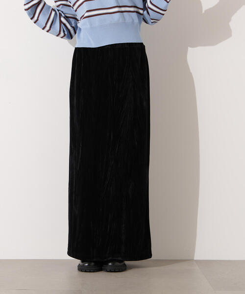 N.(N. Natural Beauty Basic)(エヌエヌナチュラルビューティーベーシック)の「【PS/低身長サイズ】ベロアナローマキシスカート(スカート・レディース・オリーブ/ブラック/ライトグリーン・P/S/MEDIUM)」の12枚目の写真