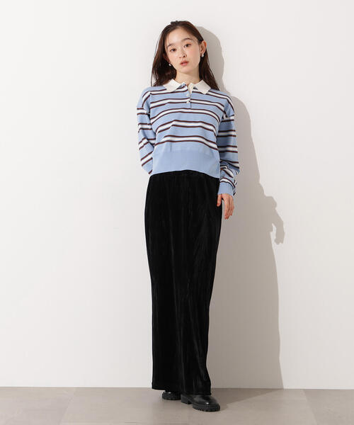 N.(N. Natural Beauty Basic)(エヌエヌナチュラルビューティーベーシック)の「【PS/低身長サイズ】ベロアナローマキシスカート(スカート・レディース・オリーブ/ブラック/ライトグリーン・P/S/MEDIUM)」の13枚目の写真