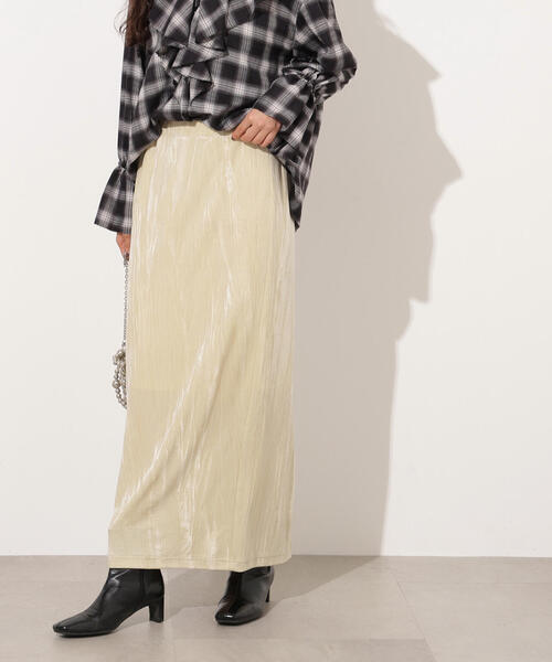 N.(N. Natural Beauty Basic)(エヌエヌナチュラルビューティーベーシック)の「【PS/低身長サイズ】ベロアナローマキシスカート(スカート・レディース・オリーブ/ブラック/ライトグリーン・P/S/MEDIUM)」の16枚目の写真