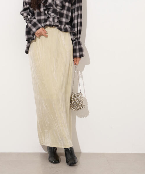 N.(N. Natural Beauty Basic)(エヌエヌナチュラルビューティーベーシック)の「【PS/低身長サイズ】ベロアナローマキシスカート(スカート・レディース・オリーブ/ブラック/ライトグリーン・P/S/MEDIUM)」の19枚目の写真