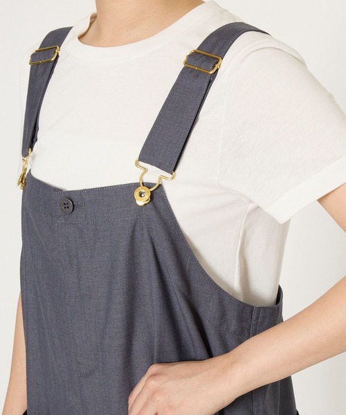 UNIVERSAL OVERALL(ユニバーサルオーバーオール)の「BARNYARDSTORM / 【UNIVERSAL OVERALL コラボ】 比翼オーバーオール(サロペット/オーバーオール・レディース・チャコール/ブラック・FREE)」の6枚目の写真