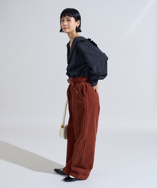 FREAK'S STORE(フリークスストア)の「チェック セーラーブラウス(シャツ/ブラウス・レディース・レッド/ネイビー・フリ-)」の4枚目の写真