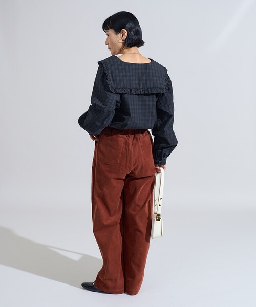 FREAK'S STORE(フリークスストア)の「チェック セーラーブラウス(シャツ/ブラウス・レディース・レッド/ネイビー・フリ-)」の5枚目の写真