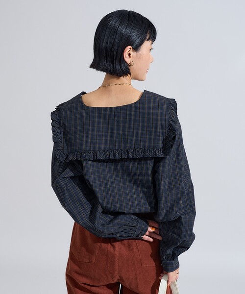 FREAK'S STORE(フリークスストア)の「チェック セーラーブラウス(シャツ/ブラウス・レディース・レッド/ネイビー・フリ-)」の10枚目の写真