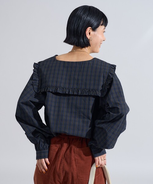 FREAK'S STORE(フリークスストア)の「チェック セーラーブラウス(シャツ/ブラウス・レディース・レッド/ネイビー・フリ-)」の11枚目の写真