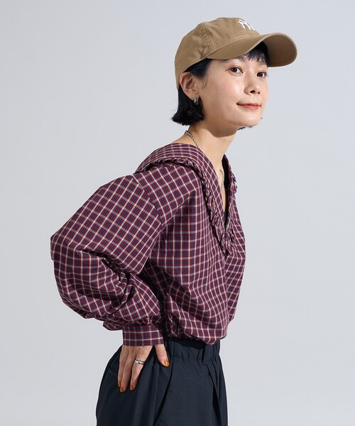 FREAK'S STORE(フリークスストア)の「チェック セーラーブラウス(シャツ/ブラウス・レディース・レッド/ネイビー・フリ-)」の19枚目の写真